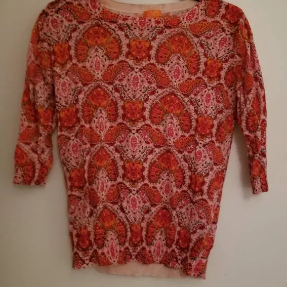 Pink & Orange Patterned Sweater photo 1