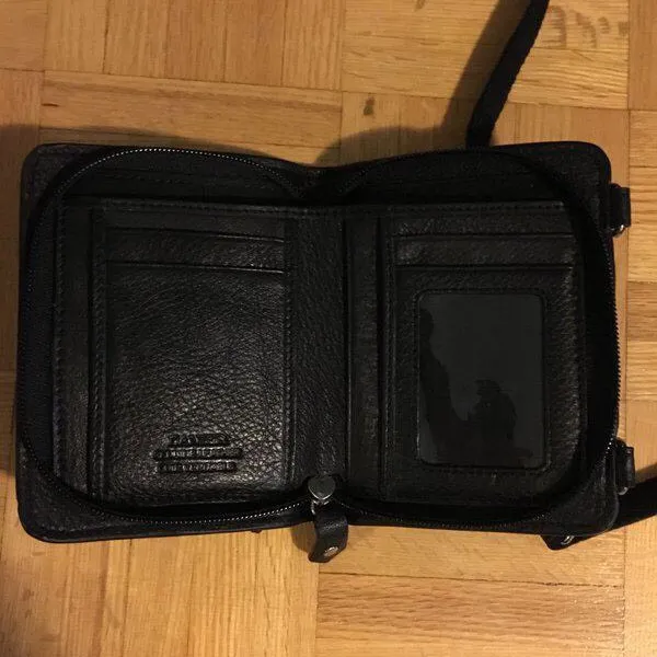 Black DANIER Leather Small Purse Handbag photo 4