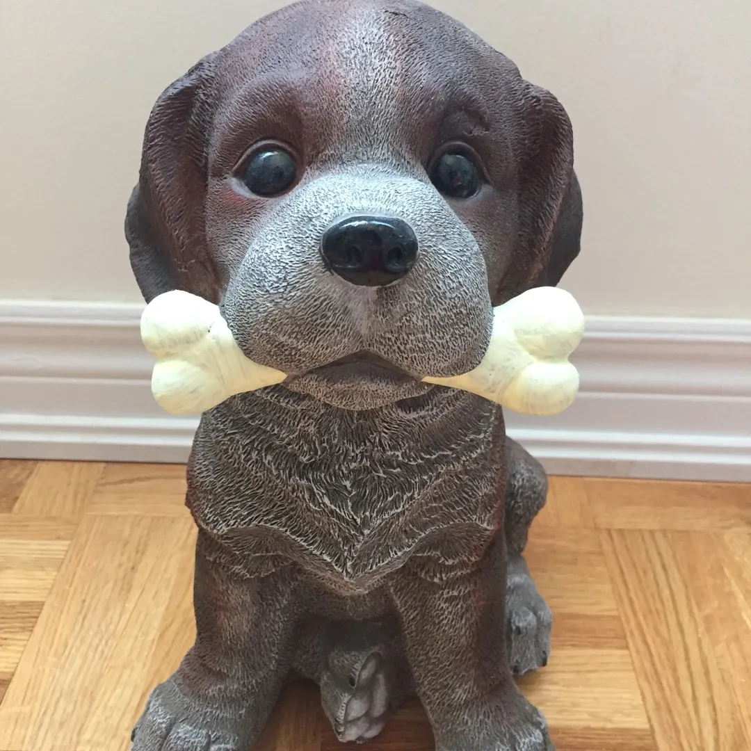 Brown Dog With Bone Garden Statue photo 1
