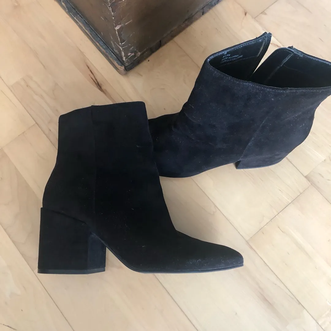 Black Faux Suede Booties photo 1