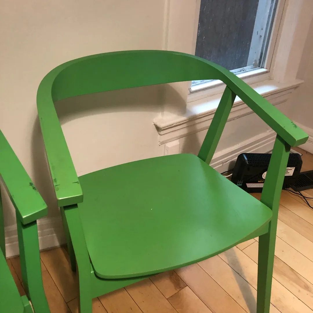 Two Bright Green IKEA Chairs photo 3