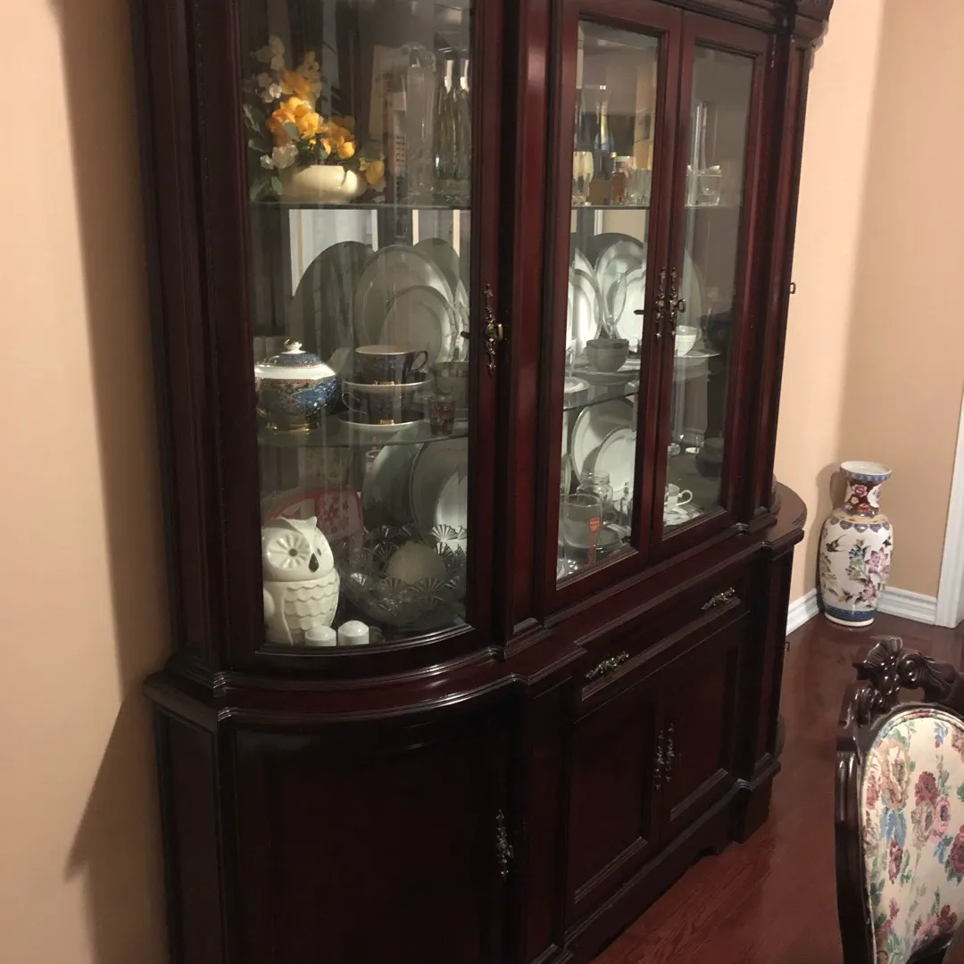 Moving Sale! Solid Wood Display Cabinet photo 3