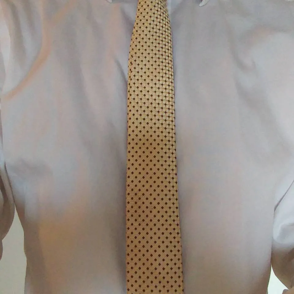 Skinny tie - gold patterned photo 5
