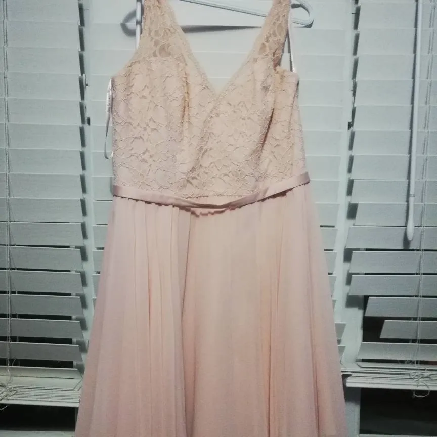 Blush Mori Lee Lace Bridesmaid Dress Size 20 photo 1