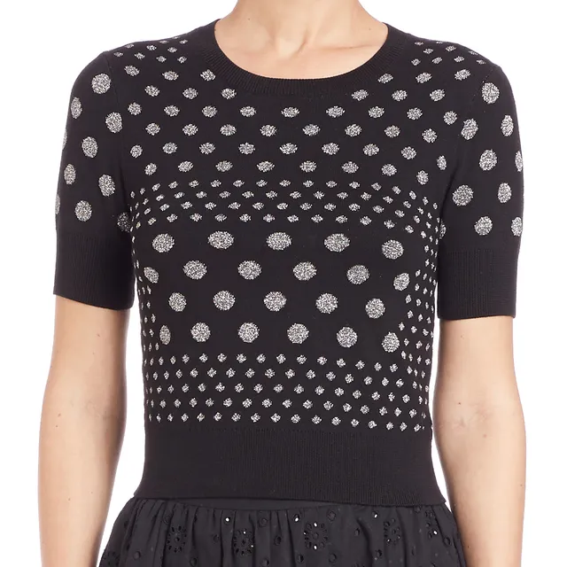 Marc by Marc Jacobs Xs Metalic Silver and black knit top BNWT photo 1