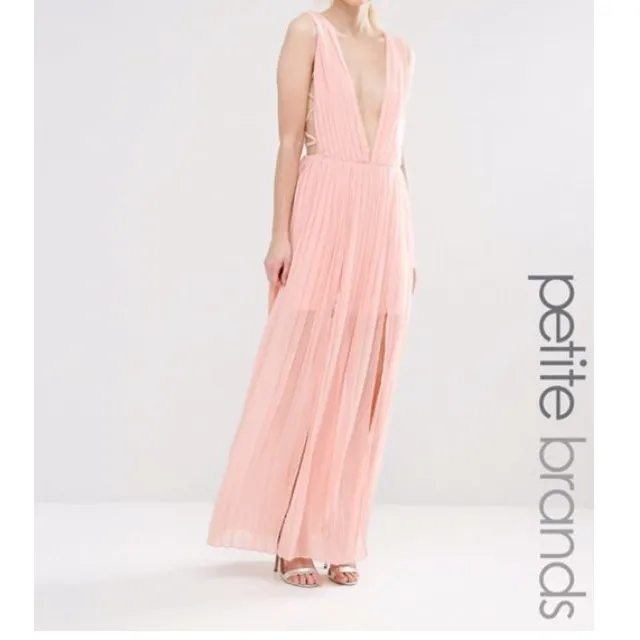 Boohoo Blush Pink Dress Full Length Petite photo 1