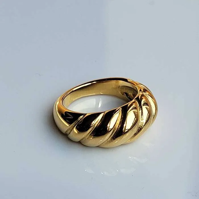 Gold Plated Croissant Ring photo 1