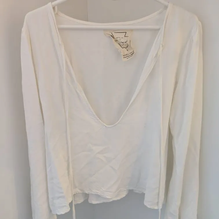 Free People White Bell Sleeve Shirt photo 1