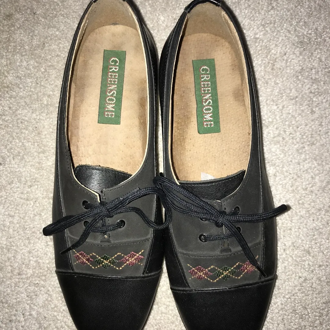 Black Embroidered Oxford Shoes photo 4