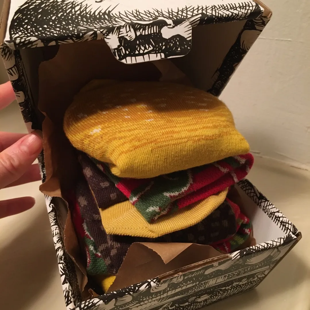 Hamburger Socks In A Takeout Container photo 1