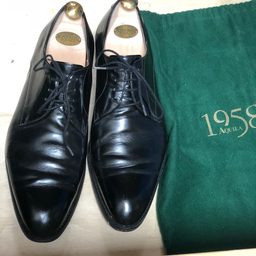 Black Leather Aquila 1958 Shoes Size 43 photo 1