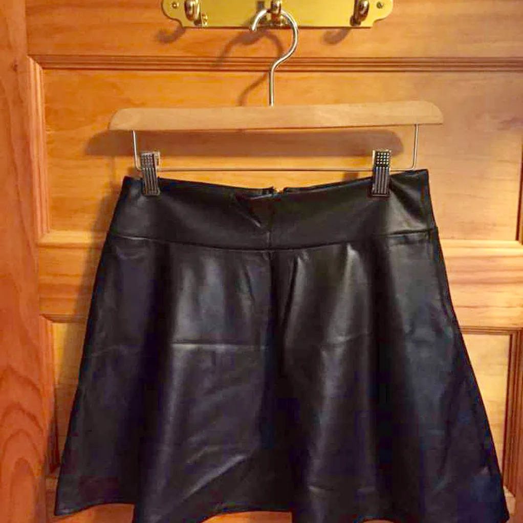 H&M Faux Leather Circle Skirt photo 1