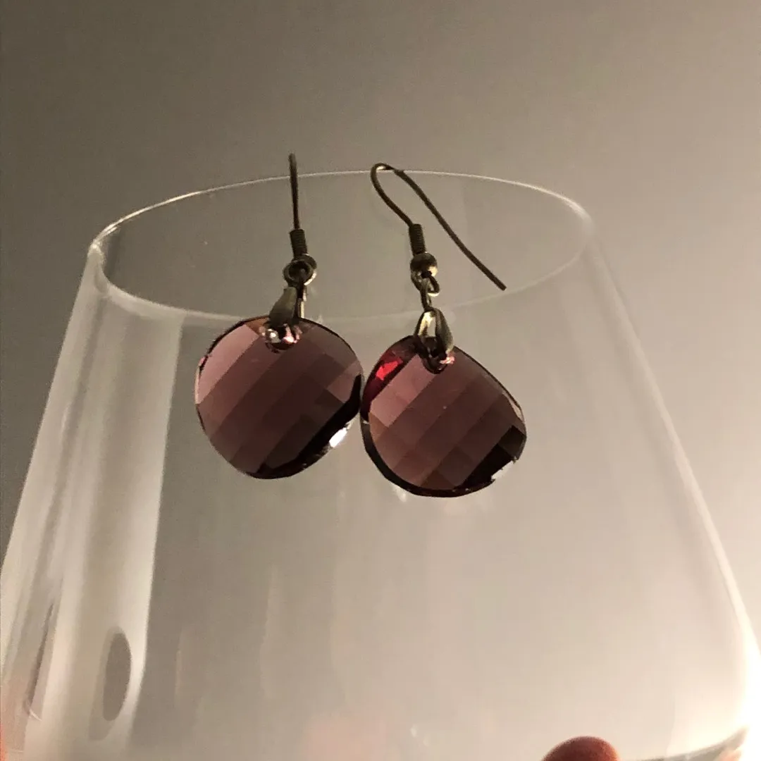 FREE Purple Swarovski Crystal Earrings photo 1