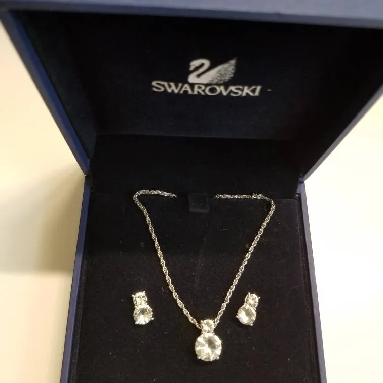 Brand New Swarovski Earrings And Necklace Set photo 1