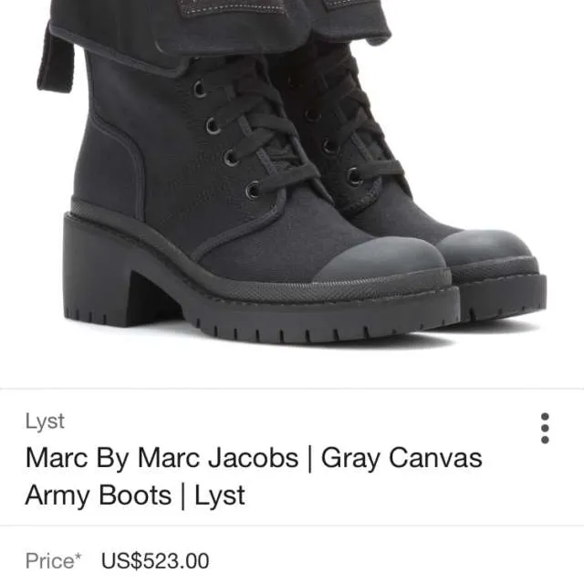 Marc Jacobs Grey/black Fold Down Army Boots photo 1