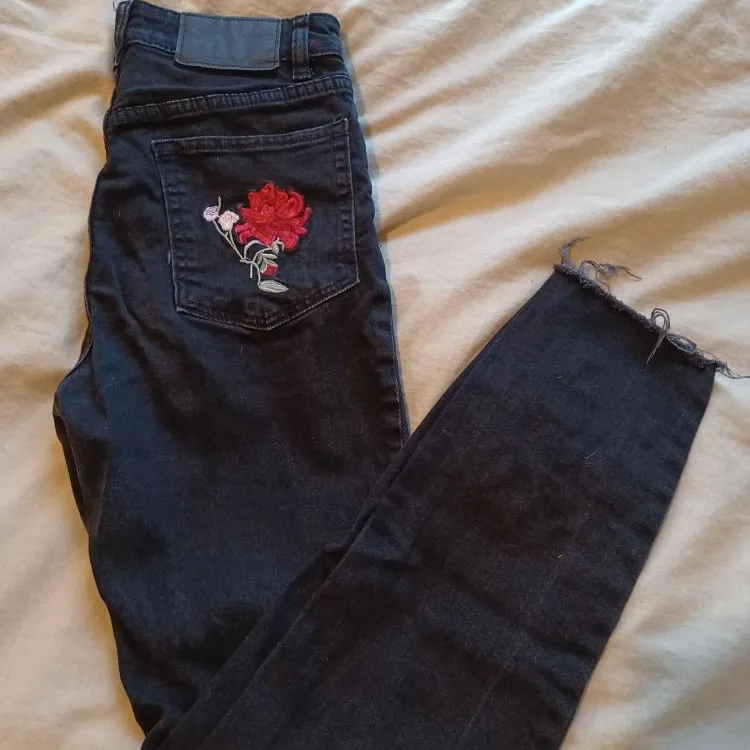 Black Jeans w/ Embroidery photo 1