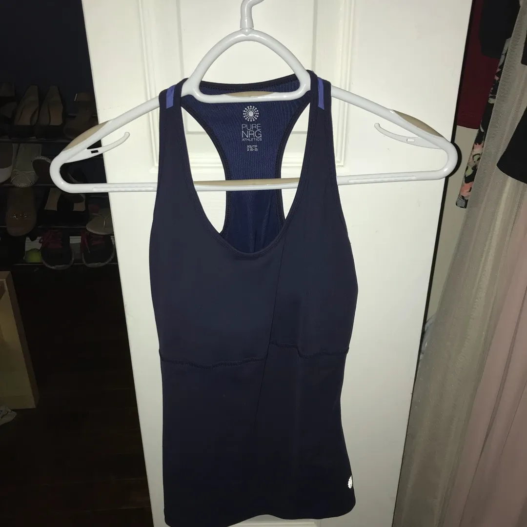 Navy blue fitness top - Size small photo 1