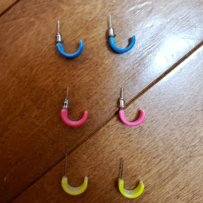 Assorted Colourful Half-Hoop Earrings photo 1