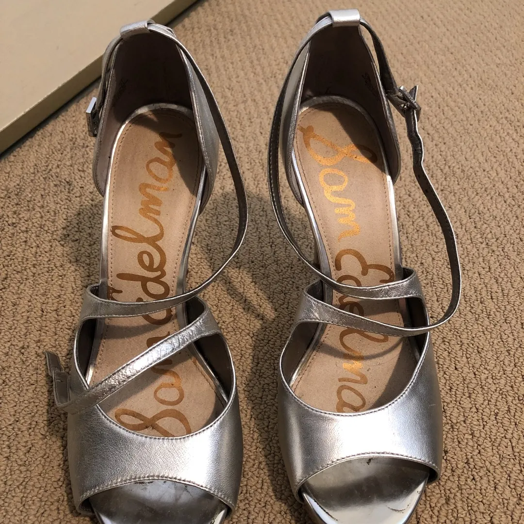 Sam Edelman Silver Heels (size 9.5) photo 1