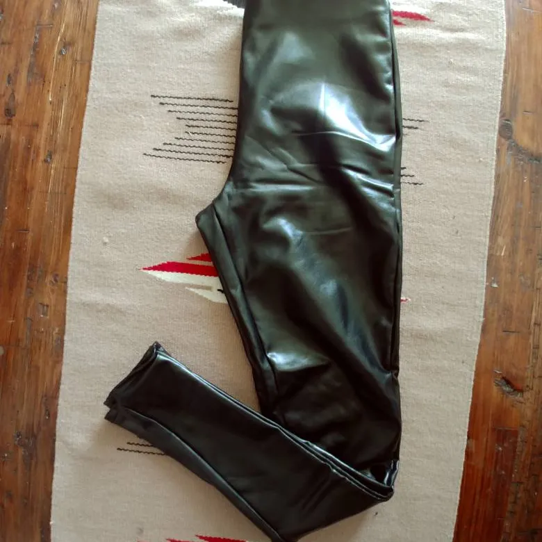 Faux Leather Pants - Black photo 1
