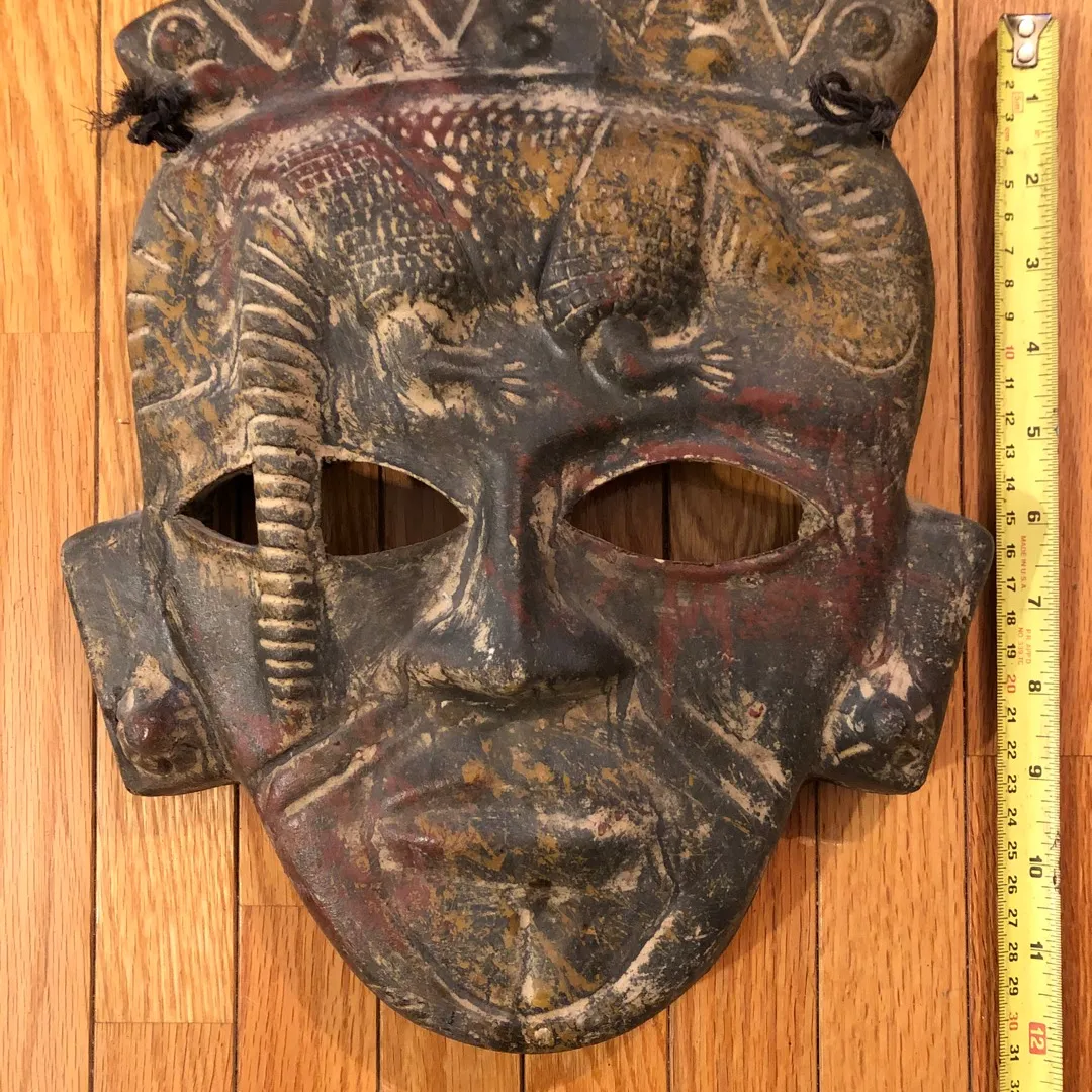 Large Clay Mask From South America photo 3
