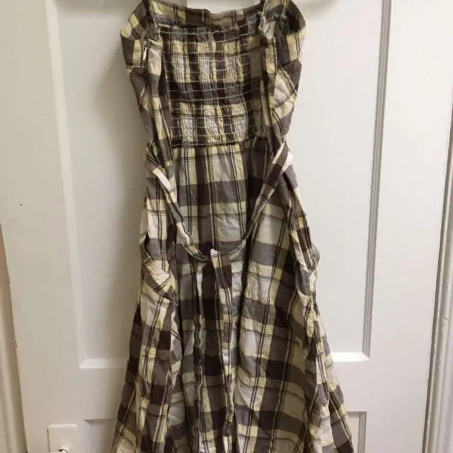 Brown And Yellow Plaid Dress photo 1