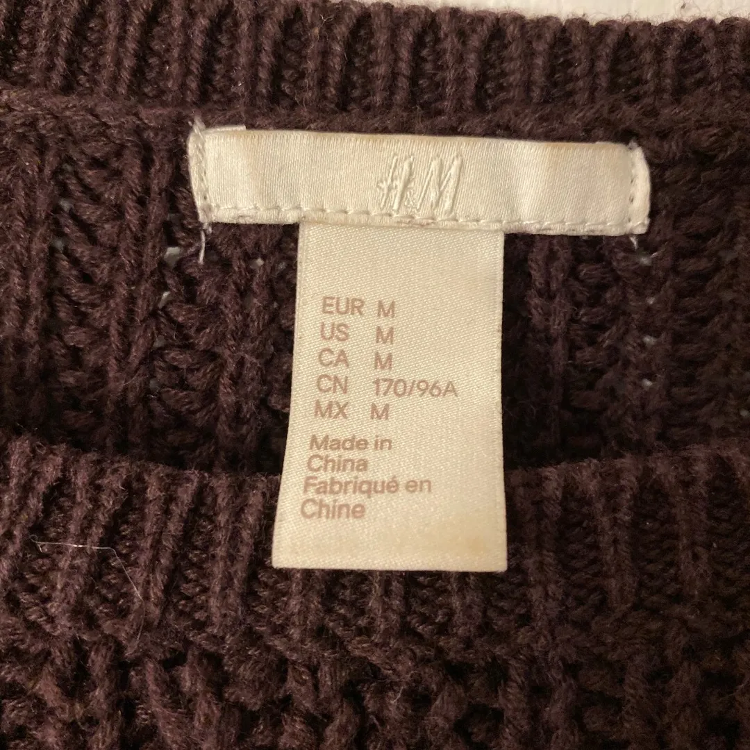 Maroon H&M Knit Sweater photo 3