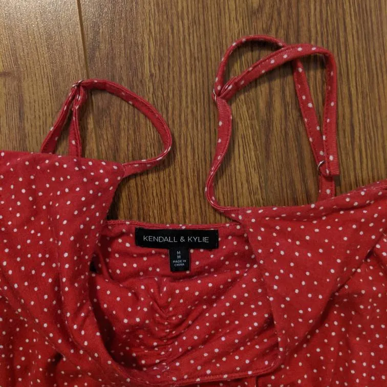 Kendall And Kylie Red Polka Dot Dress Size M photo 3