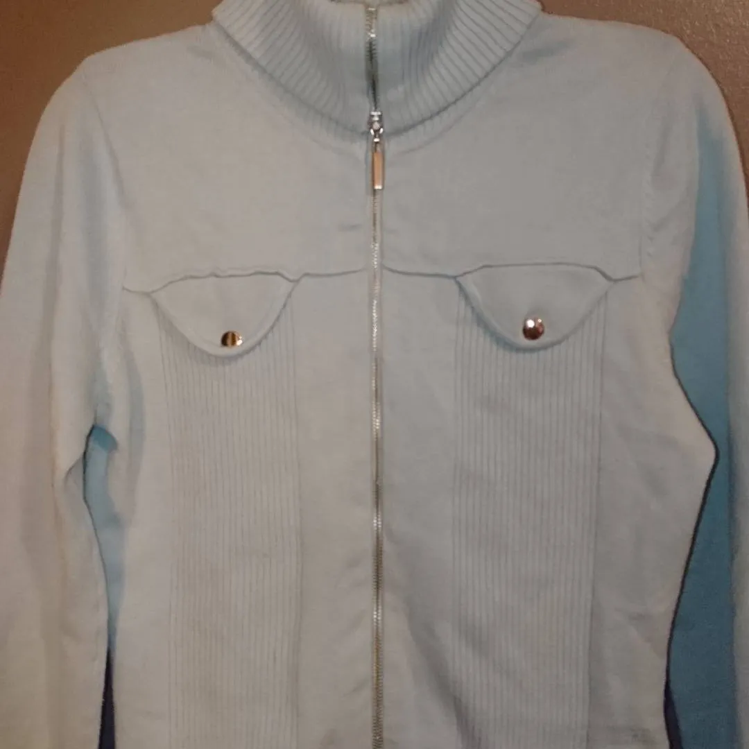 🖤 Teal Turtleneck Zip Sweater XS photo 1