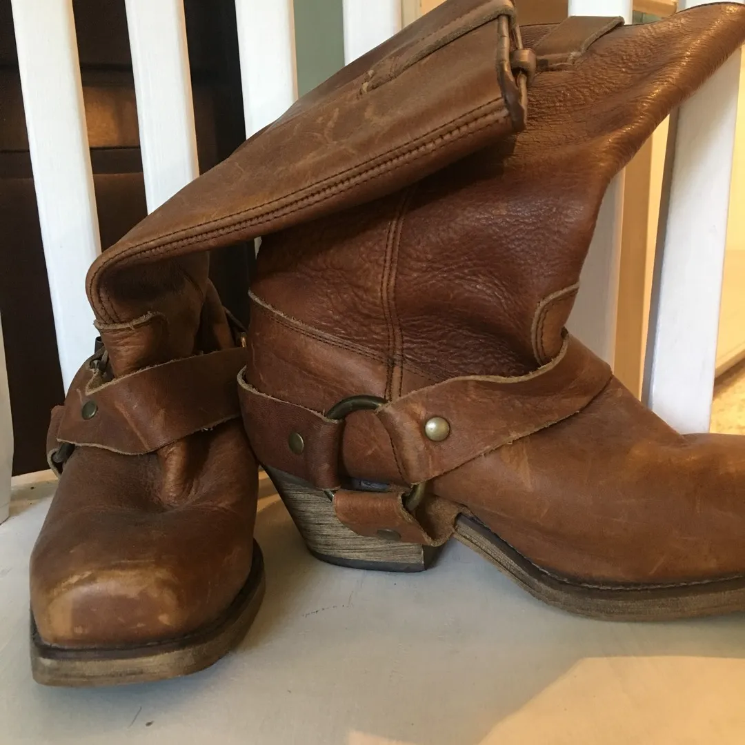Top Shop Leather Boots, Size 6 1/2-7 photo 1