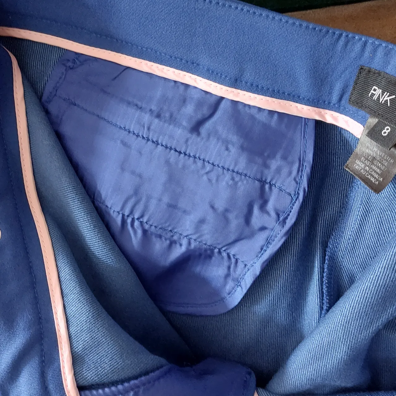Pink Tartan beautiful royal blue tights. Size 8 photo 6