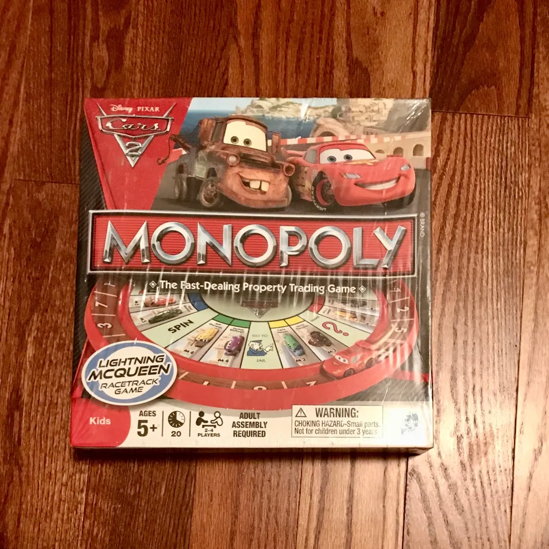 Cars Monopoly.  BNIB. Plastic Wrapped. photo 1