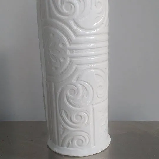 White ceramic vase artisan made photo 1