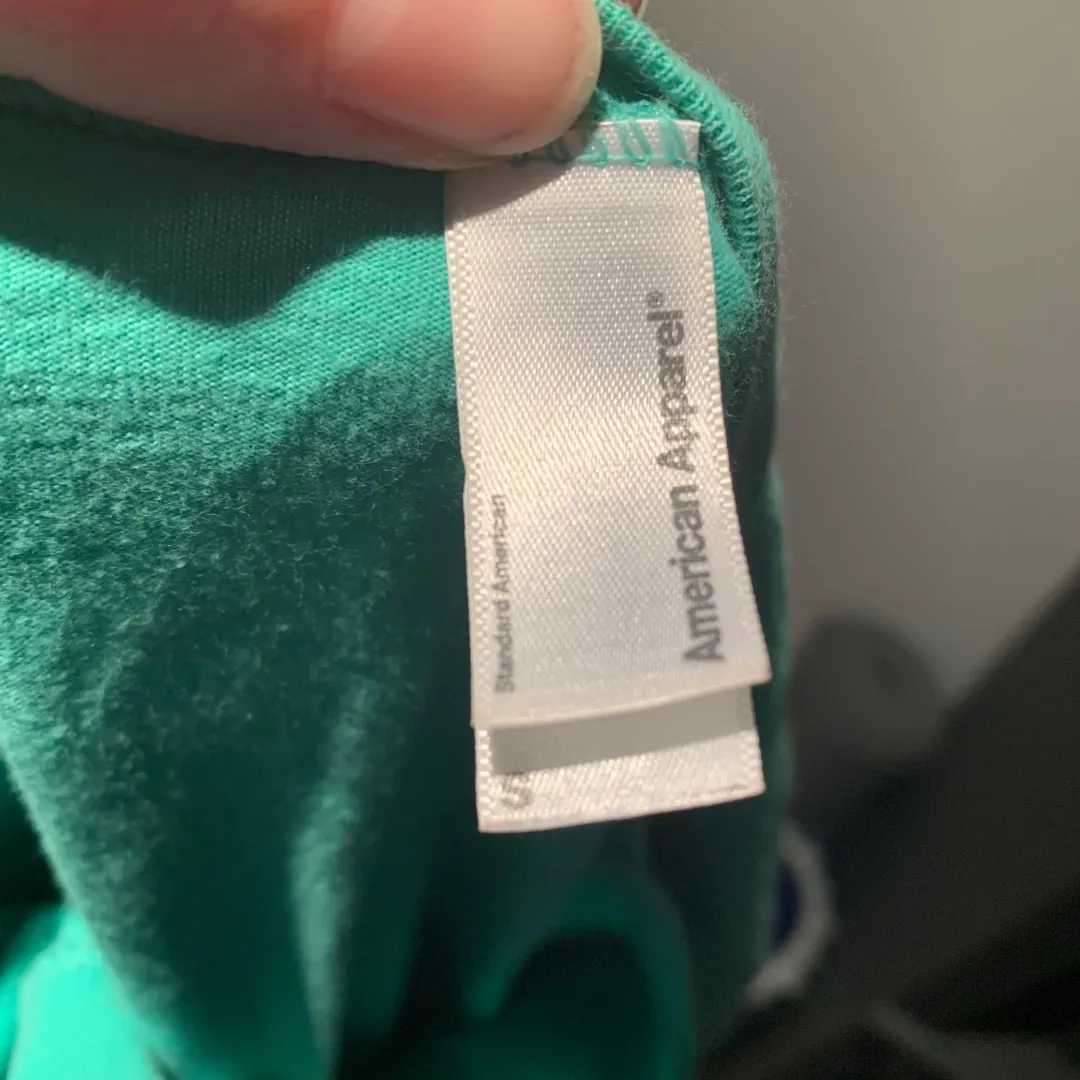 Teal American Apparel T-shirt Size S photo 3