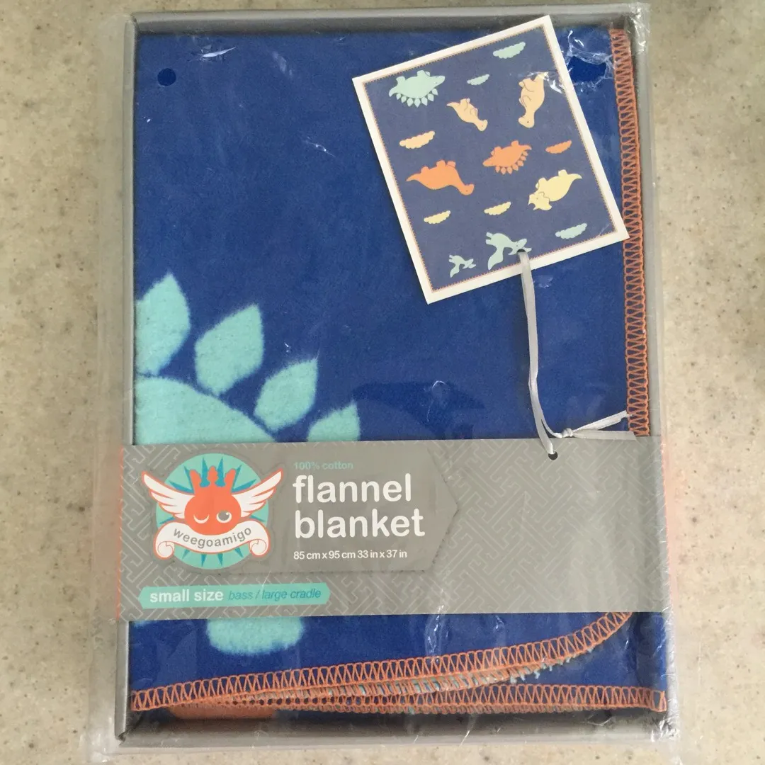 Brand new baby flannel blanket -dinosaur themed photo 1