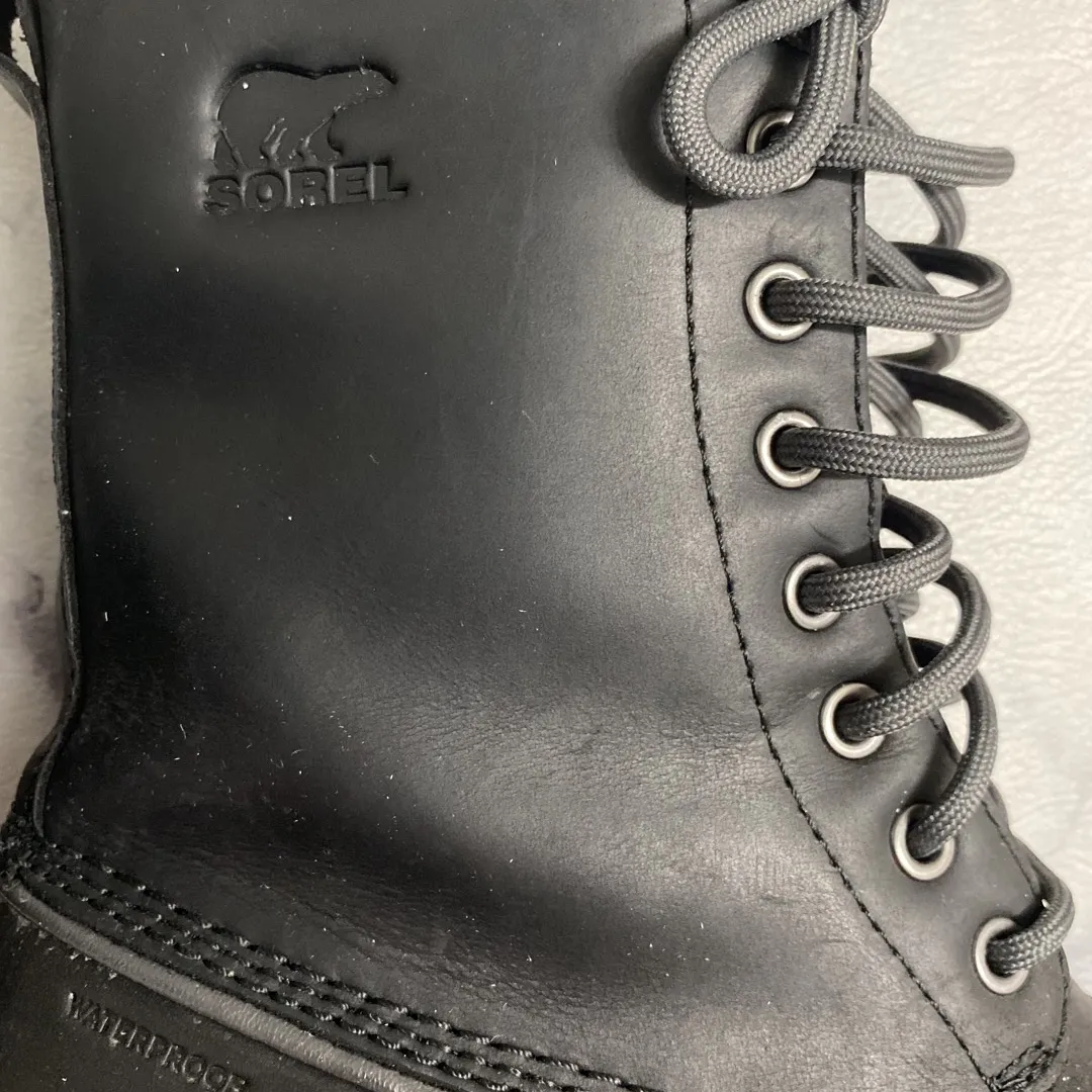Sorel Emelie 1964 Black Waterproof Leather Boots photo 9