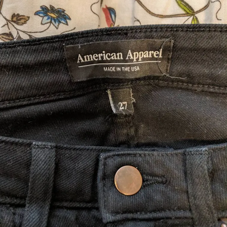 American Apparel Black Jeans Size 27 photo 3