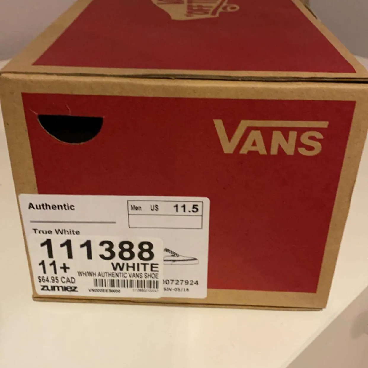 size 11.5 mint condition vans all white photo 4