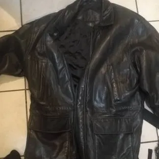 Really Big Black Leather Jacket photo 1