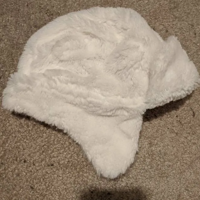White Fuzzy Trapper Hat photo 1