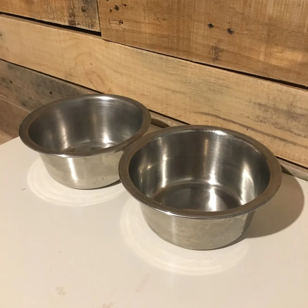 Set Of 2 Stainless Steel Pet Bowls photo 1