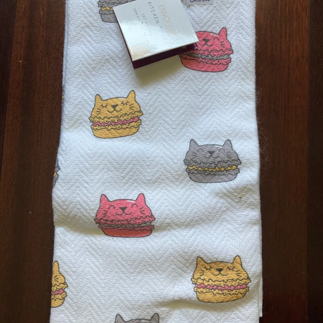 BNWT Cat Macaroons Tea Towels photo 1