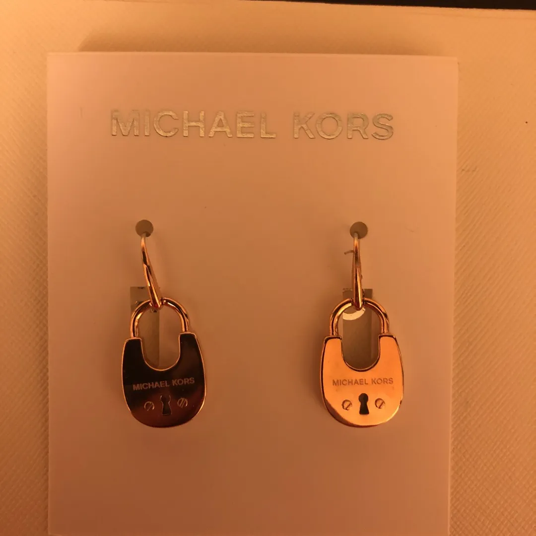 Gold Michael Kors Lock Earrings photo 1