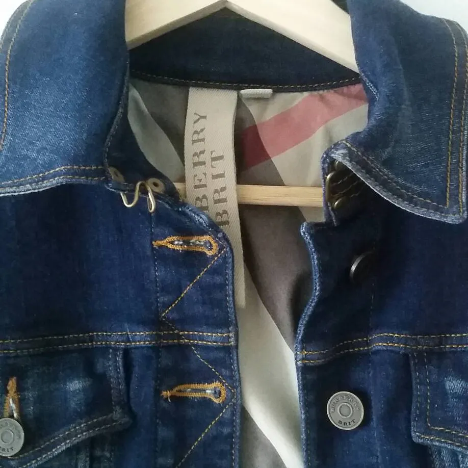 Burberry Denim Jacket With Leather Sleeves photo 4