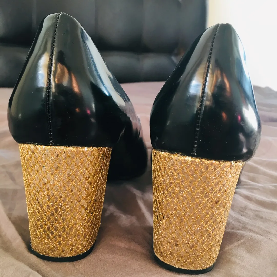 Glitter Heel Black Shoes photo 5