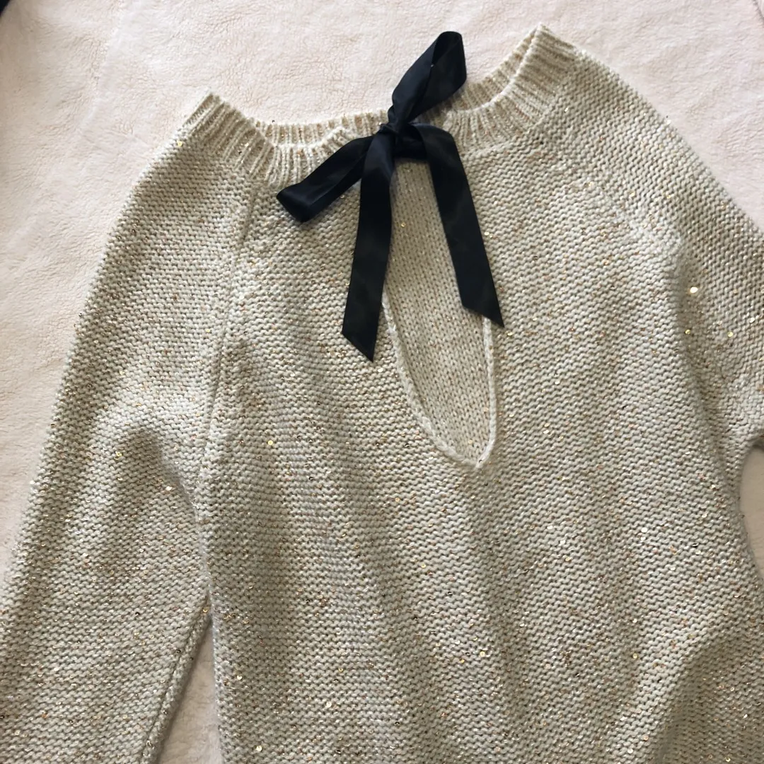 Open Back Sweater With Bow photo 1