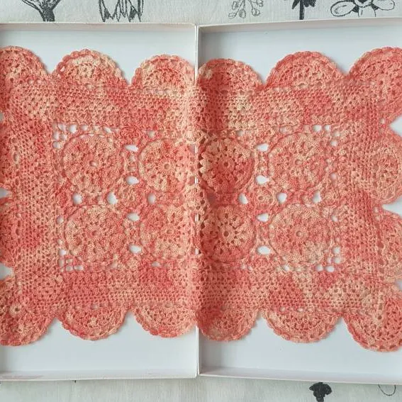Brand New Benibana (Japanese Safflower Dyed) Crochet Doily photo 4
