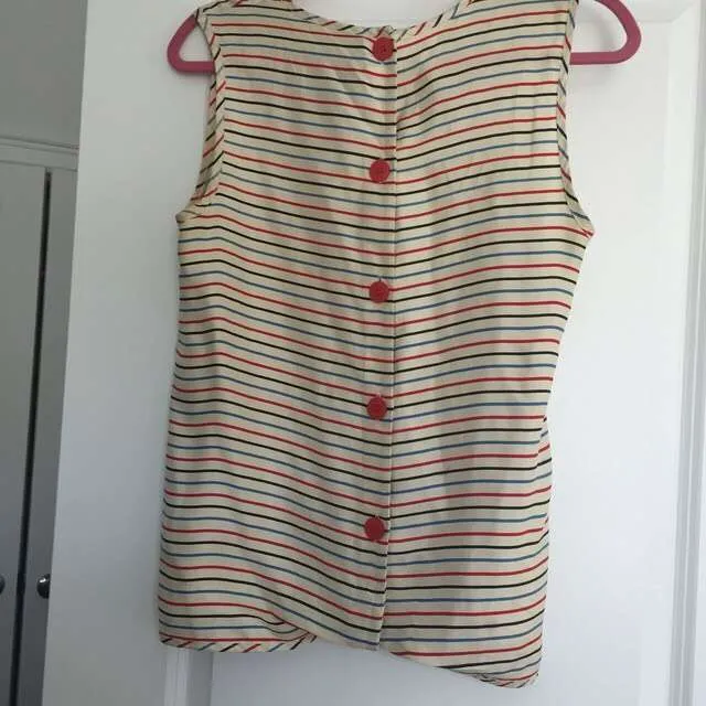 Marc jacobs Striped Silk Blouse Size Large photo 5