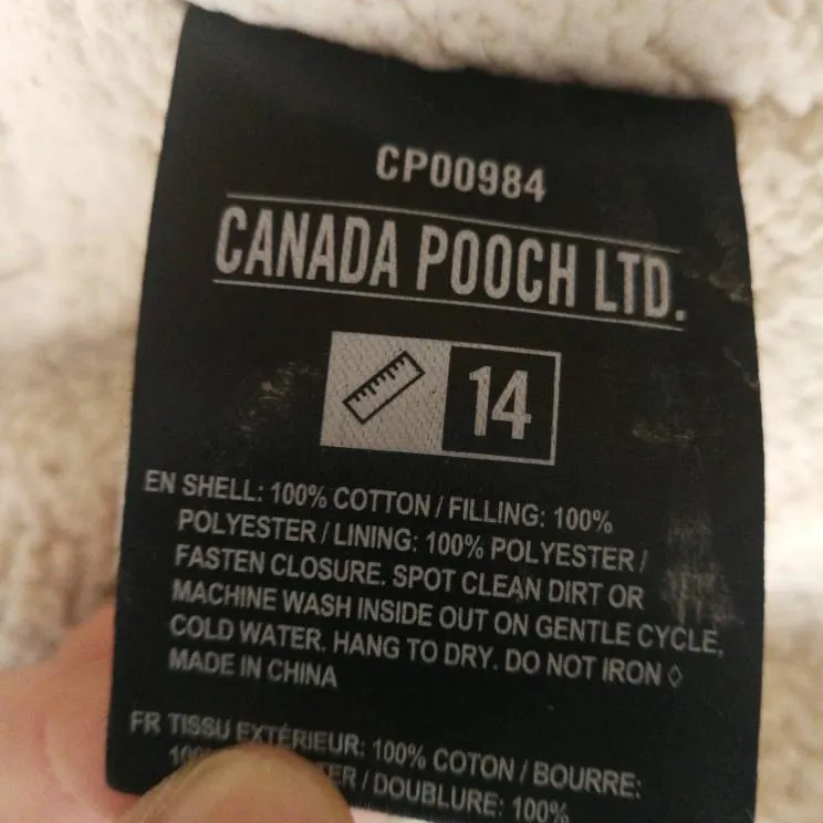 Canada Pooch Dog Jacket Size 14 photo 4