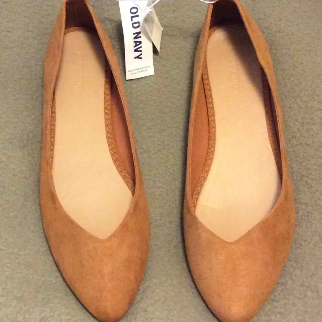 Old Navy Brown Flats - Size 8 - Faux Suede New, Never Worn photo 1